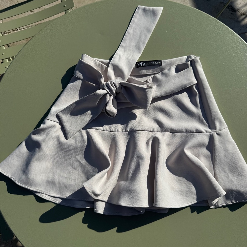 Zara Khaki Skirt with Sash (Size S)